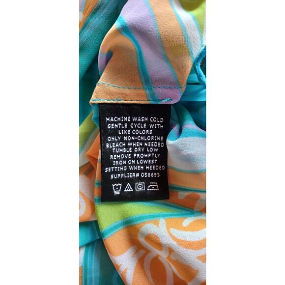 W Work To Weekend Tiered Sleeveless Top Size 12 Psychedelic Floral Paisley Y2K - Picture 6 of 6